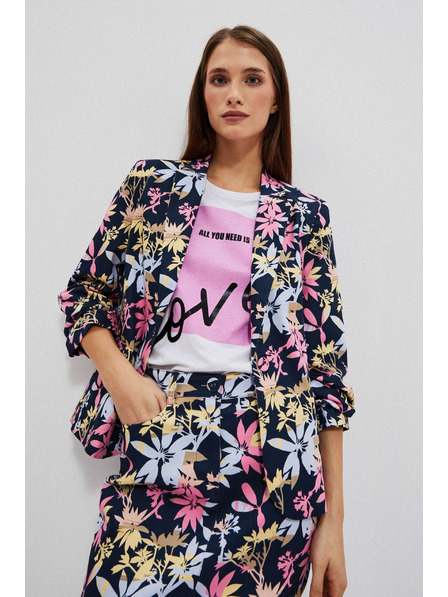 Moodo Blazer unilateral cu imprimeu vegetal Moodo