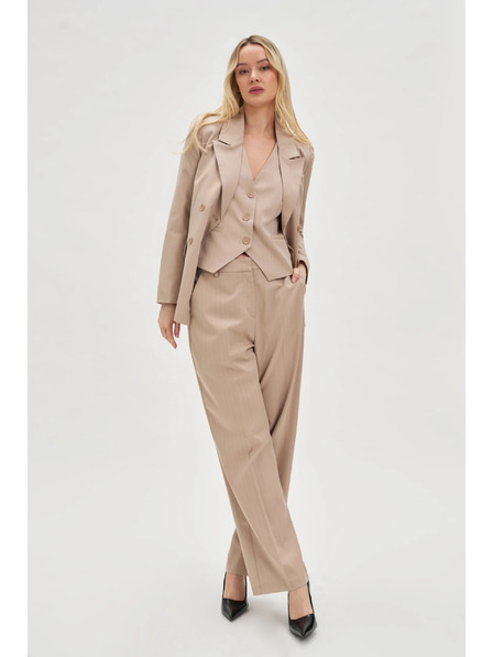 Moodo Vestă cu dungi bej Moodo