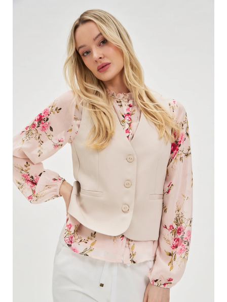 Moodo Vestă elegantă bej Moodo
