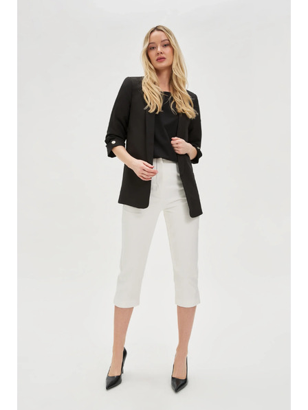 Moodo Sacou cu mâneci 3/4 plisate neagră Moodo