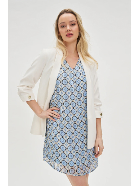 Moodo Sacou cu mânecă plisată alb Moodo