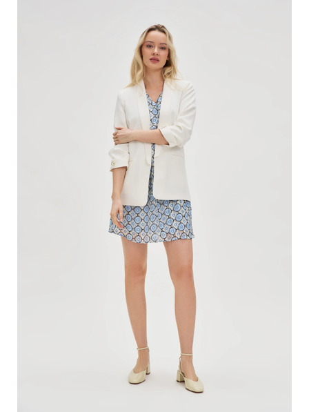 Moodo Sacou cu mânecă plisată alb Moodo