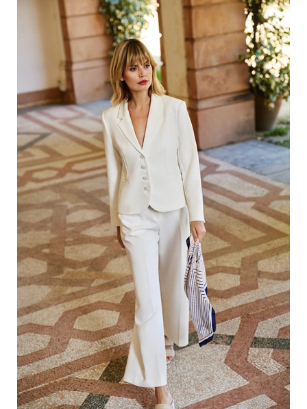 Moodo Sacou scurt alb cu nasturi Moodo