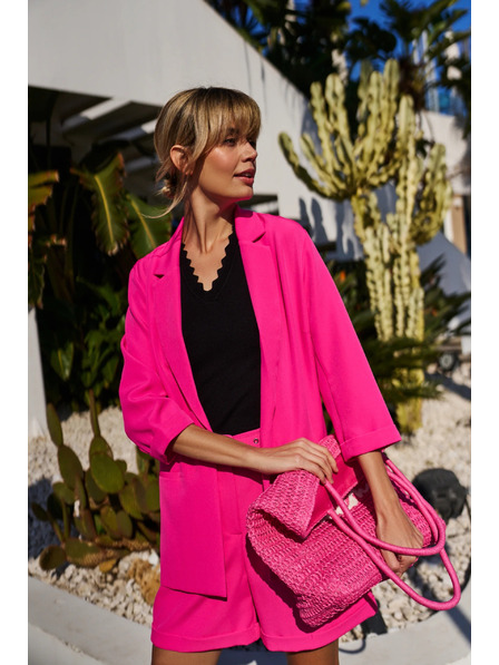 Moodo Sacou cu mâneci 3/4 roz Moodo