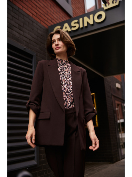 Moodo Sacou cu mâneci 3/4 maro Moodo