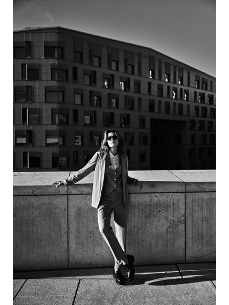 Moodo Sacou cu mâneci răsucite gri Moodo