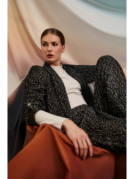 Moodo Sacou cu imprimeu animal negru Moodo