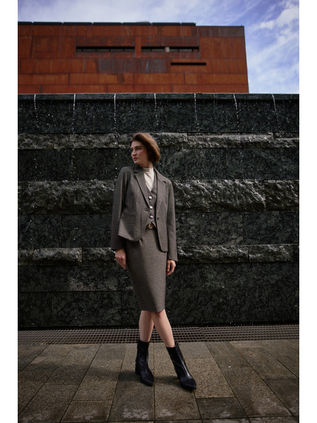 Moodo Blazer unilateral bej închis Moodo