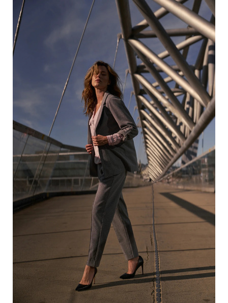 Moodo Sacou cu mâneci răsucite gri Moodo