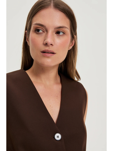 Moodo Vestă elegantă maro Moodo
