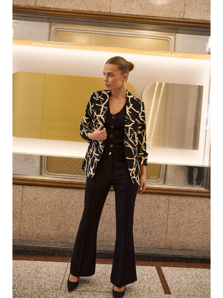 Moodo Sacou cu mâneci 3/4 plisate neagră Moodo