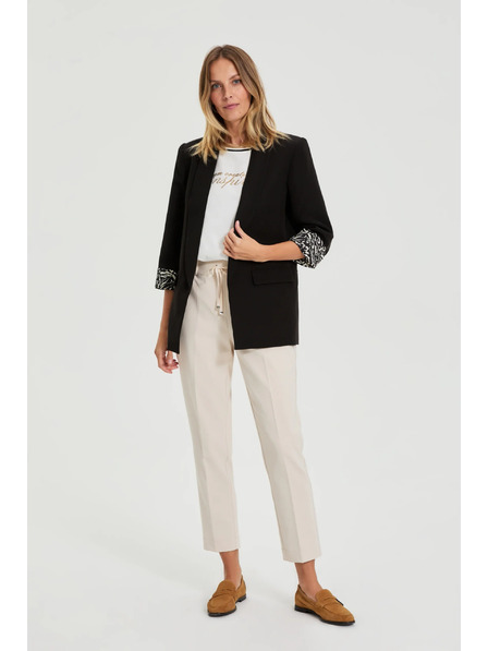 Moodo Sacou negru cu manșete decorative Moodo