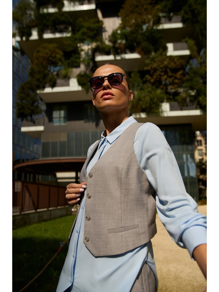 Moodo Vestă elegantă gri Moodo