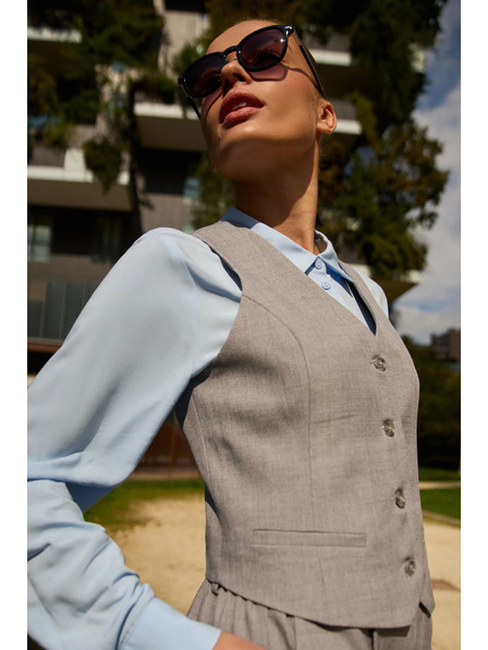 Moodo Vestă elegantă gri Moodo