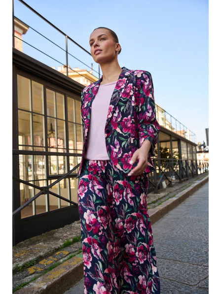 Moodo Sacou albastru cu flori Moodo