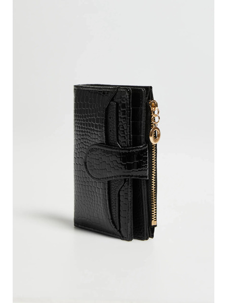 Moodo Portofel cu imprimeu animal negru Moodo