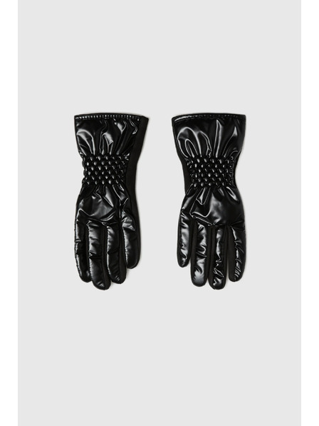 Moodo Mănuși din imitație de piele neagră Moodo