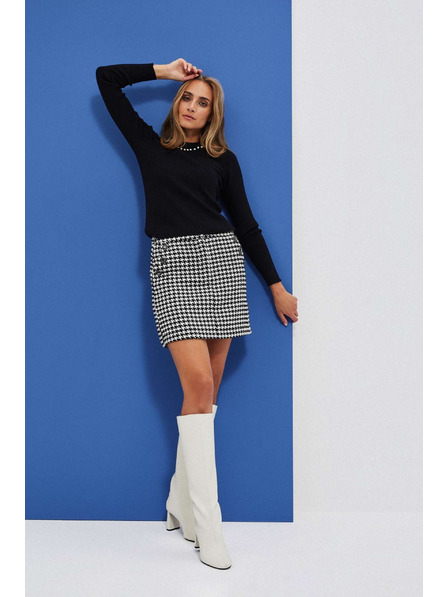 Moodo Fustă în carouri alb-negru Moodo