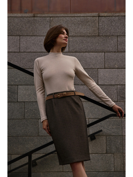 Moodo Fustă creion midi bej întunecată Moodo