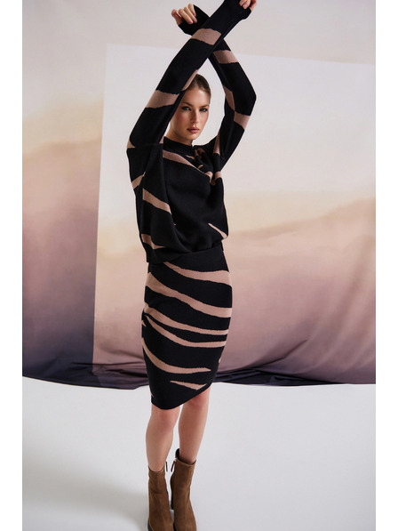 Moodo Fustă tricotată neagră Moodo