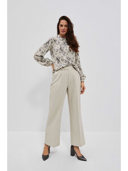 Moodo Pantaloni kaki cu talie largă Moodo