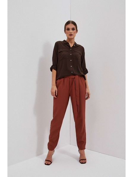 Moodo Pantaloni din viscoză cu tăietură dreaptă Moodo