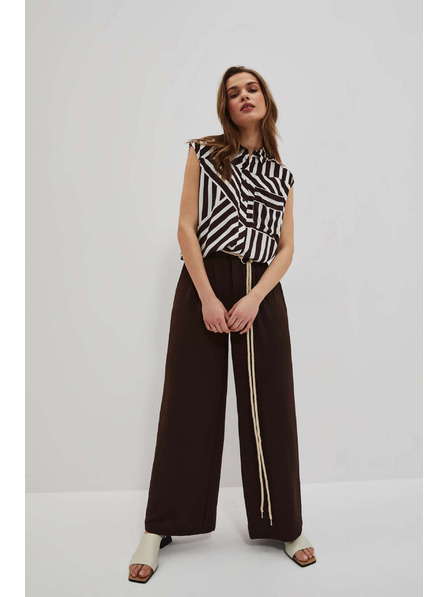 Moodo Pantaloni maro închis cu tăietură largă Moodo