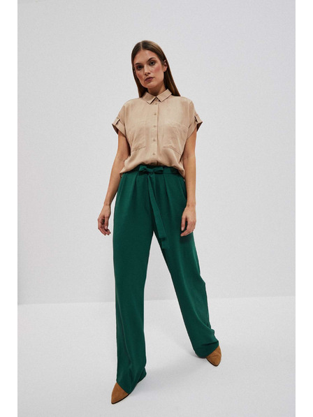 Moodo Pantaloni malachit cu tăietură largă Moodo