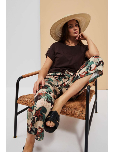 Moodo Pantaloni scurți cullotes cu model bej închis Moodo