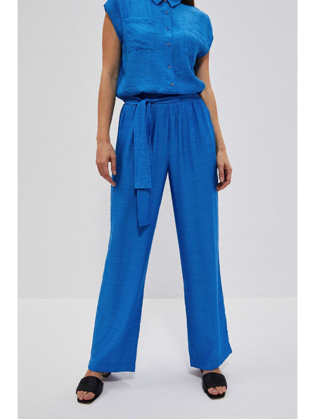 Moodo Pantaloni azurii cu tăietură largă Moodo