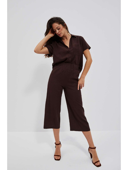 Moodo Fustă-pantalon maro închis cu elastic în talie Moodo