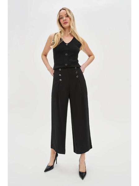 Moodo Fustă-pantalon neagră cu nasturi Moodo