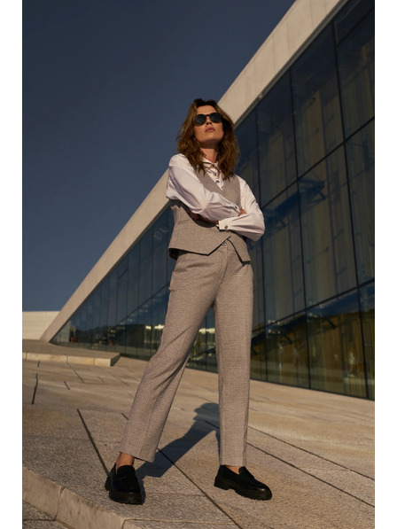 Moodo Pantaloni gri cu textură Moodo