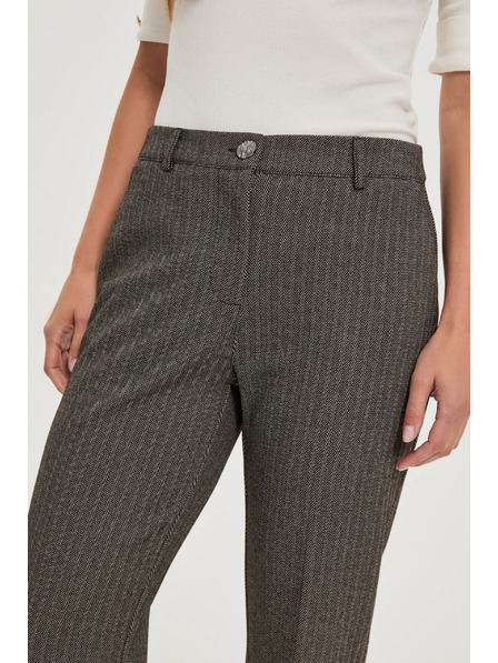 Moodo Pantaloni bej închis cu fire metalice Moodo