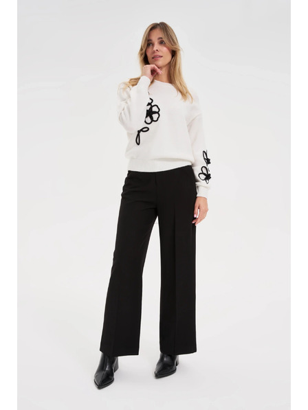 Moodo Pantaloni negri cu croială largă Moodo