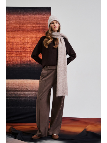 Moodo Pantaloni maro cu tăietură largă Moodo