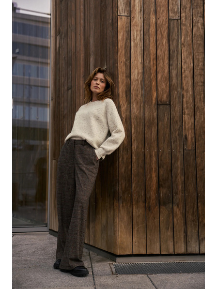 Moodo Pantaloni în carouri maro Moodo