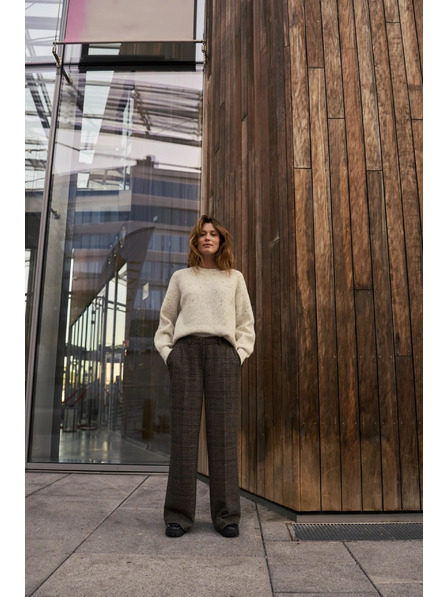 Moodo Pantaloni în carouri maro Moodo