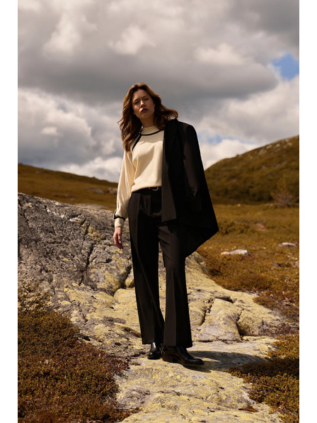 Moodo Pantaloni negri cu curea Moodo