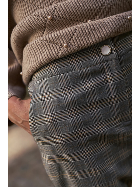 Moodo Pantaloni în carouri gri Moodo