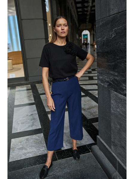 Moodo Pantaloni bleumarin cu curea Moodo