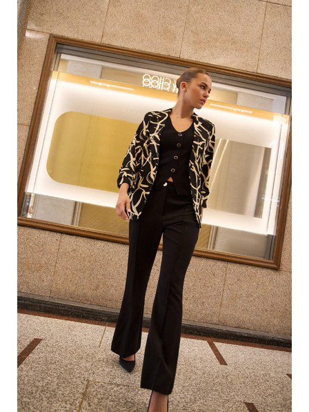 Moodo Pantaloni negri evazați Moodo