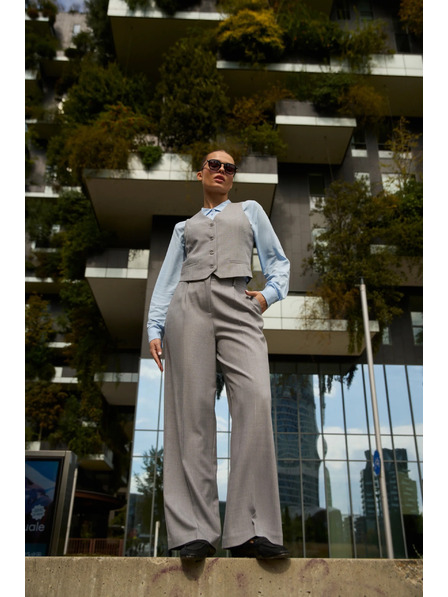 Moodo Pantaloni gri cu textură Moodo