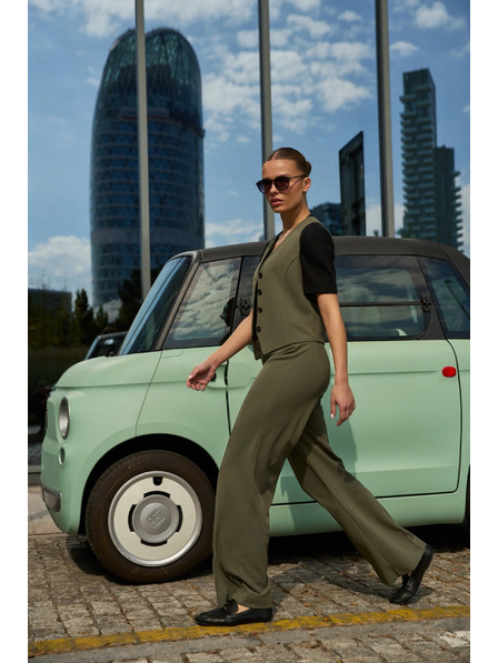 Moodo Pantaloni netezi măslinie Moodo