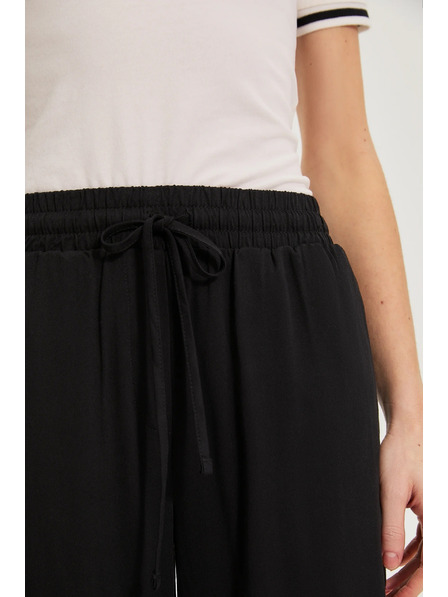 Moodo Pantaloni negri din viscoză Moodo