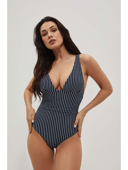 Moodo Costum de baie întreg cu dungi albastru închis Moodo