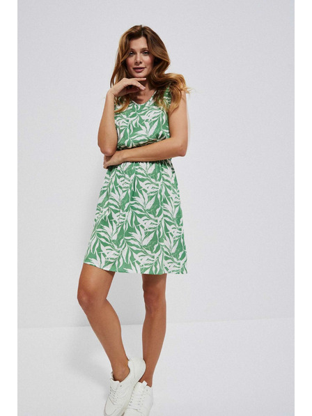 Moodo Rochie cu imprimeu din viscoză în culoare malachit Moodo