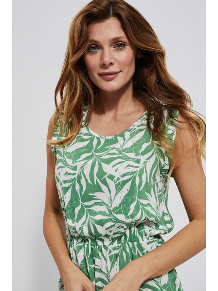 Moodo Rochie cu imprimeu din viscoză în culoare malachit Moodo