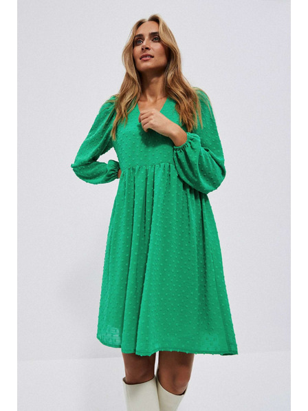 Moodo Rochie verde cu mâneci bufante Moodo