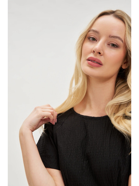 Moodo Rochie neagră din bumbac cu spate dezgolit Moodo